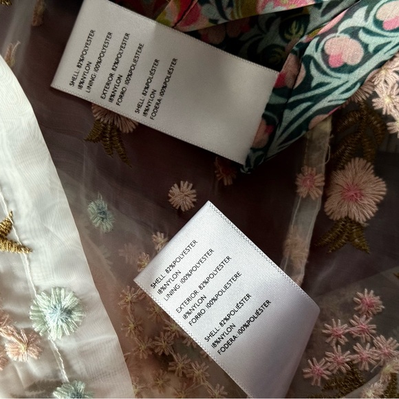 *NWT* Anna Sui Statement Floral Embroidered Puff Sleeve Coquette Midi Dress XS - Picture 17 of 17